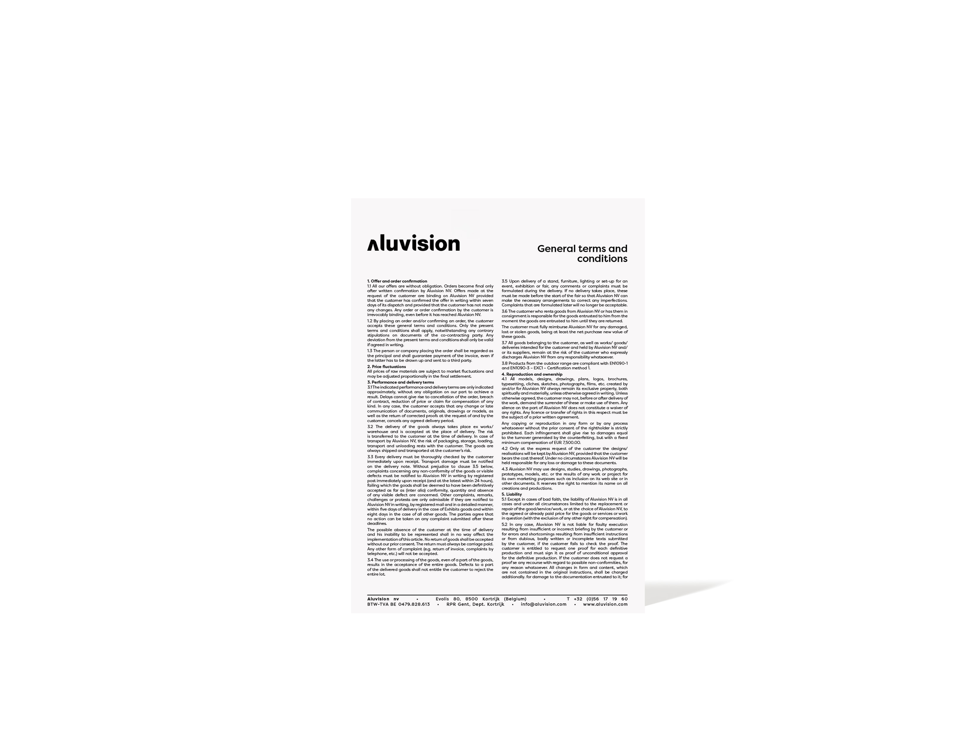 General terms and conditions