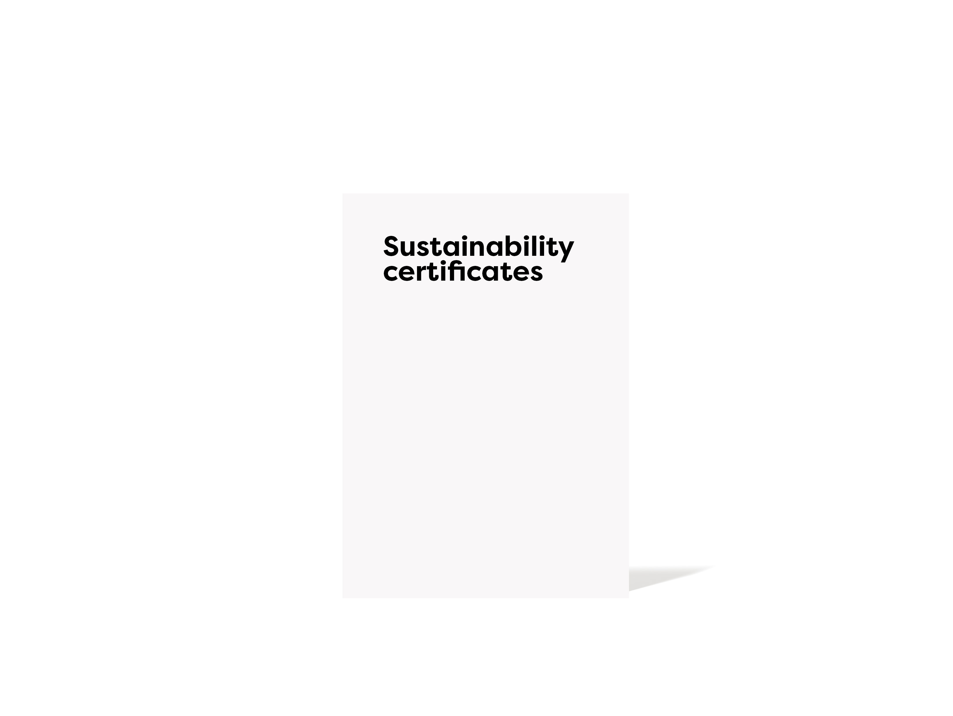 Sustainability certificates Sustainability certificates